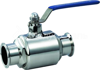 Кран пищевой (молочный) CLAMP/CLAMP, DIN, Dn 50 (2'' дюйм), сталь AISI 304