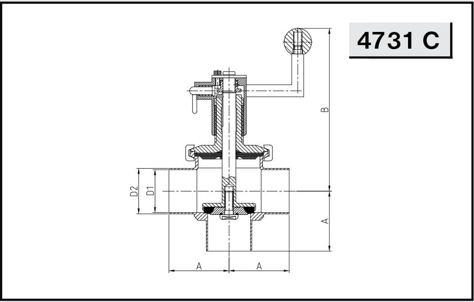NIOB FLUID 4731 C седельный клапан двойной Тип T с/с/с