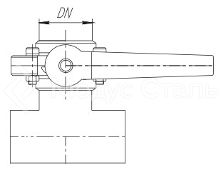 Затвор дисковый трехходовой - однофланцевый 180° Сварка, DIN, Dn 25 (1'' дюйм), сталь AISI 316