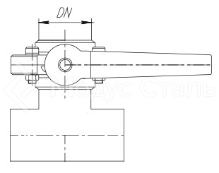 Затвор дисковый трехходовой - однофланцевый 180° Сварка, DIN, Dn 32 (1 1/4'' дюйм), сталь AISI 304