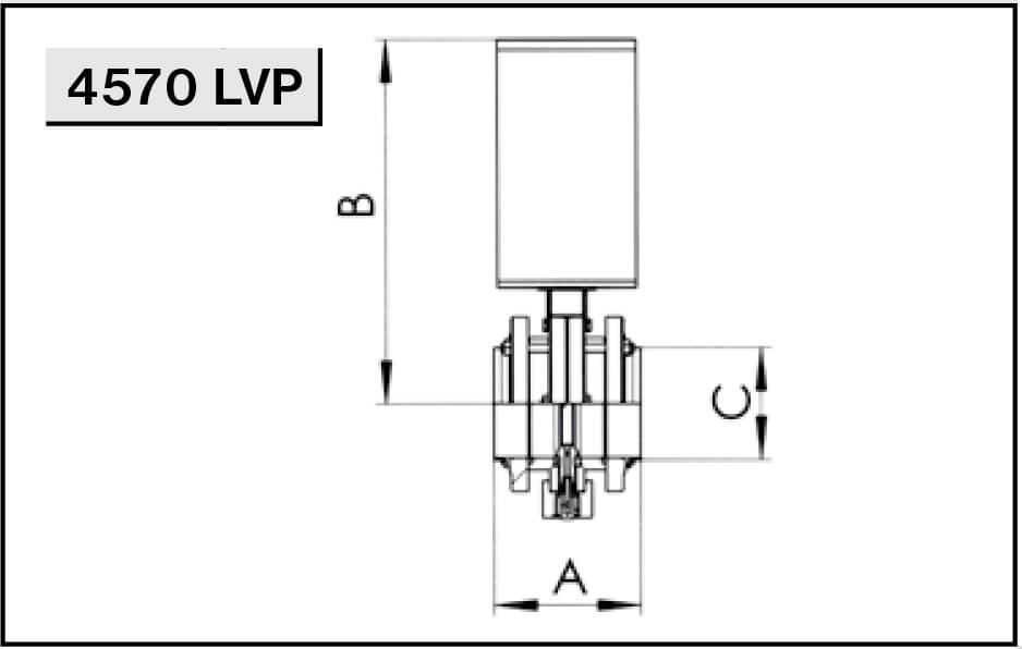 NIOB FLUID 4567 LVP Лекажный межфланцевый дисковый затвор с пневмоприводом
