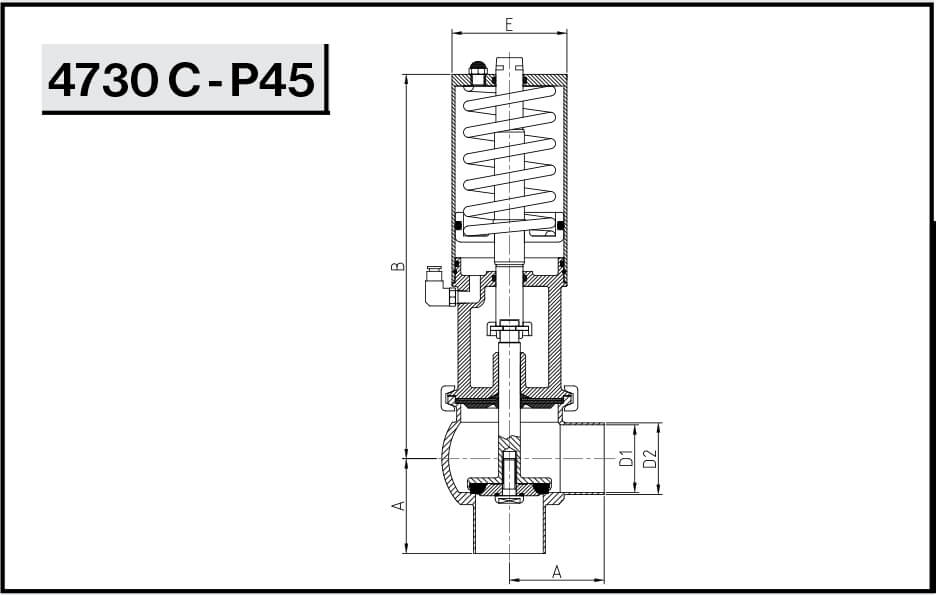 NIOB FLUID 4730 C - P45 седельный клапан угловой пневматический Тип L с/с