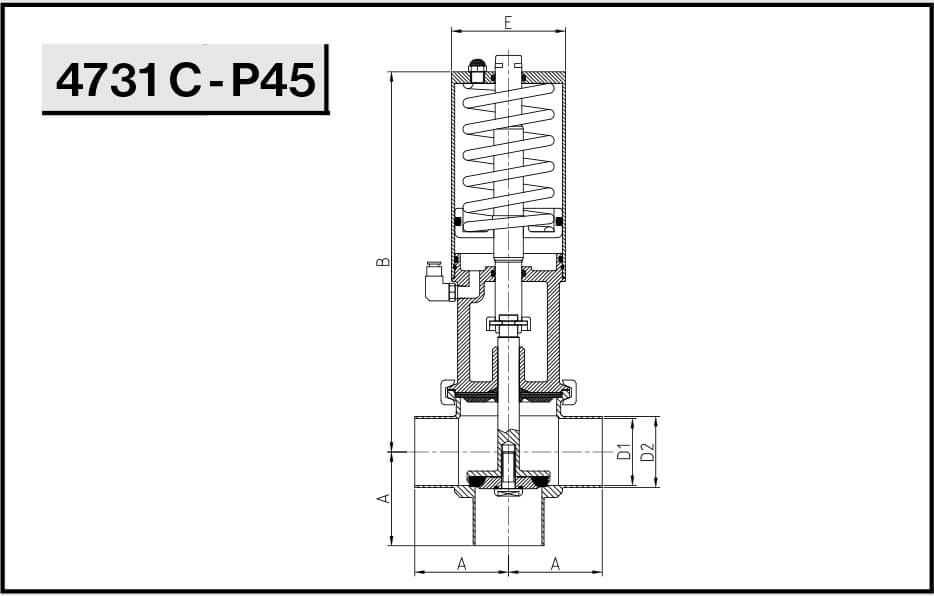 NIOB FLUID 4731 C - P45 седельный клапан двойной пневматический Тип T с/с/с