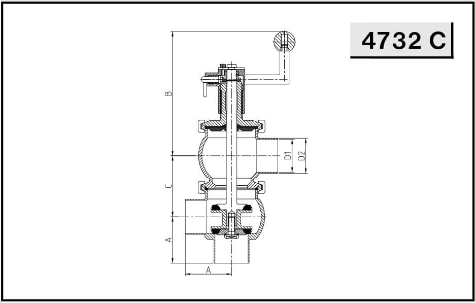 NIOB FLUID 4732 C седельный клапан передвижной Тип LL с/с/с