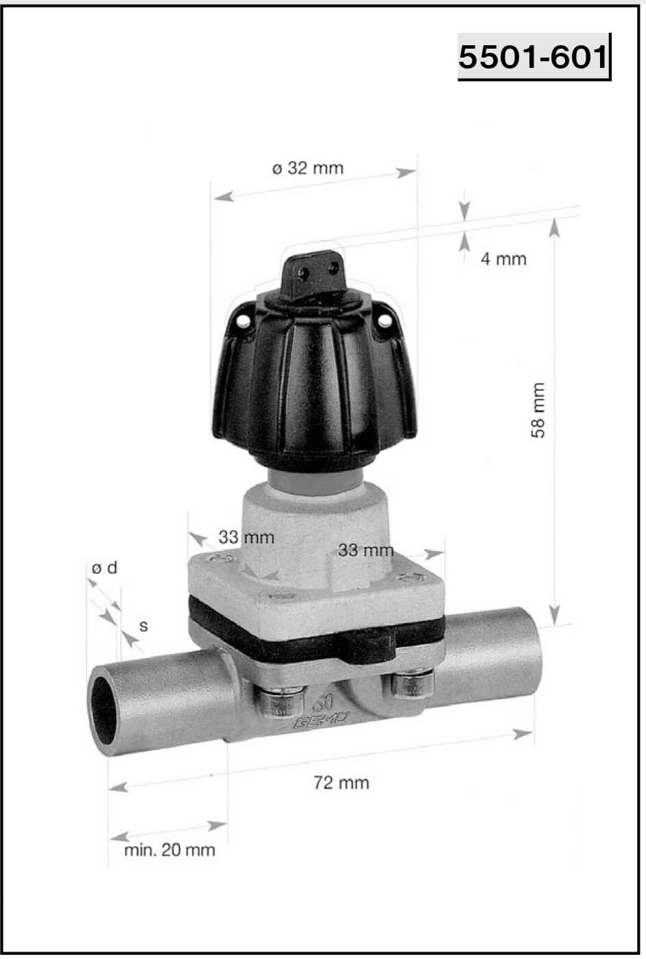 Мембранный клапан NIOB FLUID 5501-601