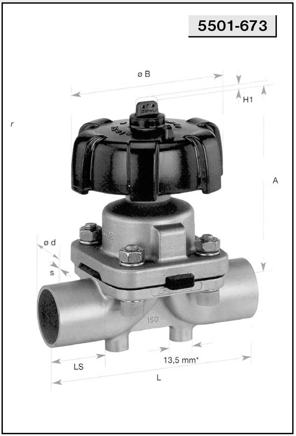 Мембранный клапан NIOB FLUID 5501-673