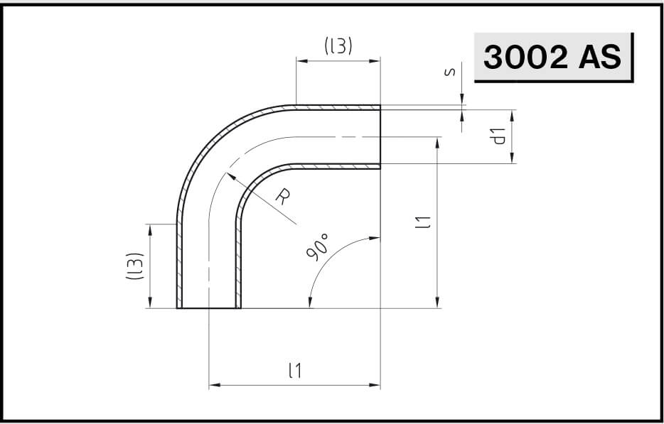 Отвод приварной асептический (длинный) 90° NIOB FLUID 3002 AS с/с