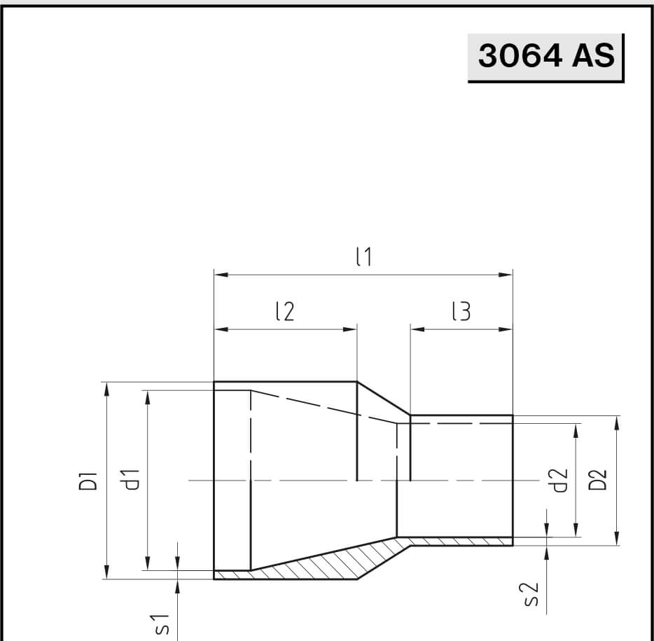 Переход концентрический асептический NIOB FLUID 3064 AS с/с