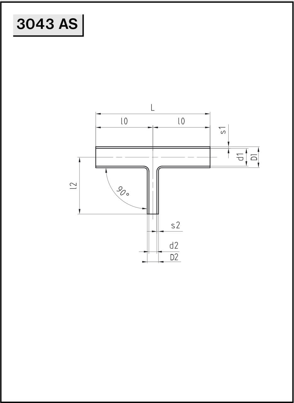 Тройник редукционный приварной асептический (длинный) NIOB FLUID 3043 AS с/с/с